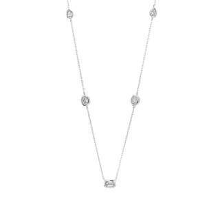 Petite Fancy Diamond Necklace in 14k White Gold (1/2 ct. tw.)